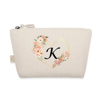 Lettre k cœur doré floral - Trousse biologique - nature - Devant
