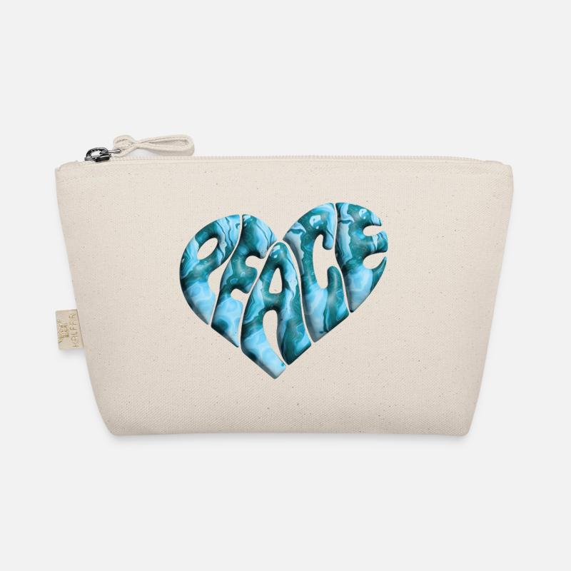 Peace Heart 3d Marbled Organic Pouch