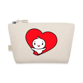 Bird Heart Symbol Love Runs Runs Happy Cute - Organic Pouch - nature - Front