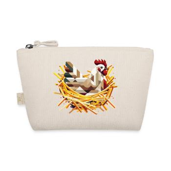 Chicken in the Nest – Geometric Easter Motif - Organic Pouch - nature - Front