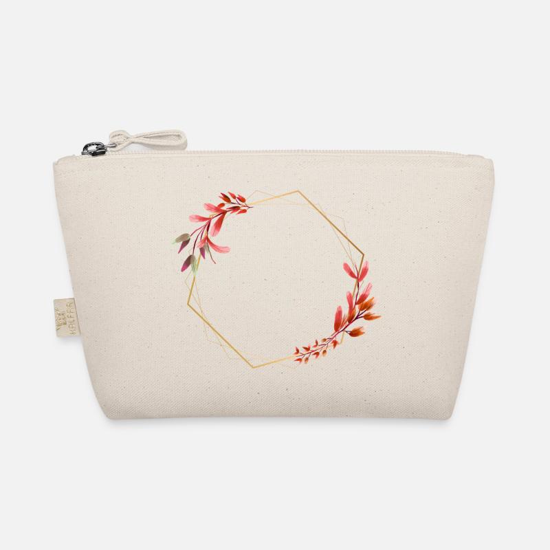 Hexagone doré à fleurs rouges et oranges Trousse biologique