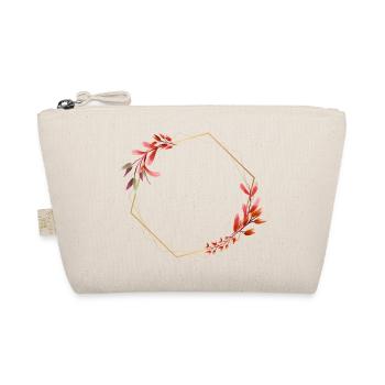 Golden hexagon with red and orange flowers - Organic Pouch - nature - Front