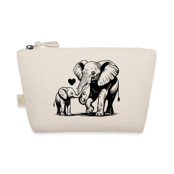 Idée cadeau éléphant maman bébé fête des mères - Trousse biologique - nature - Devant