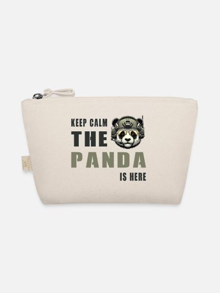 Taktischer Panda – Keep Calm - Bio-Täschchen - Natur - Vorne