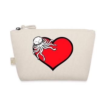 Ich liebe Oktopus Herz I Love Herz Symbol Logo süß - Bio-Täschchen - Natur - Vorne