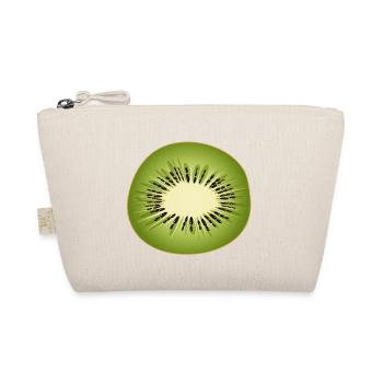 Kiwi Scheibe als frisches Fruchtmotiv - Bio-Täschchen - Natur - Vorne