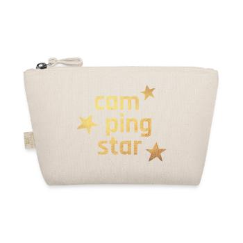 Camping Star Sterne Gold exklusiv Luxus Camper Fan - Bio-Täschchen - Natur - Vorne