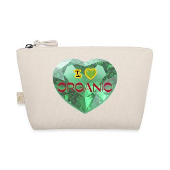 Diamond Heart I Love Organic - Organic Pouch - nature - Front