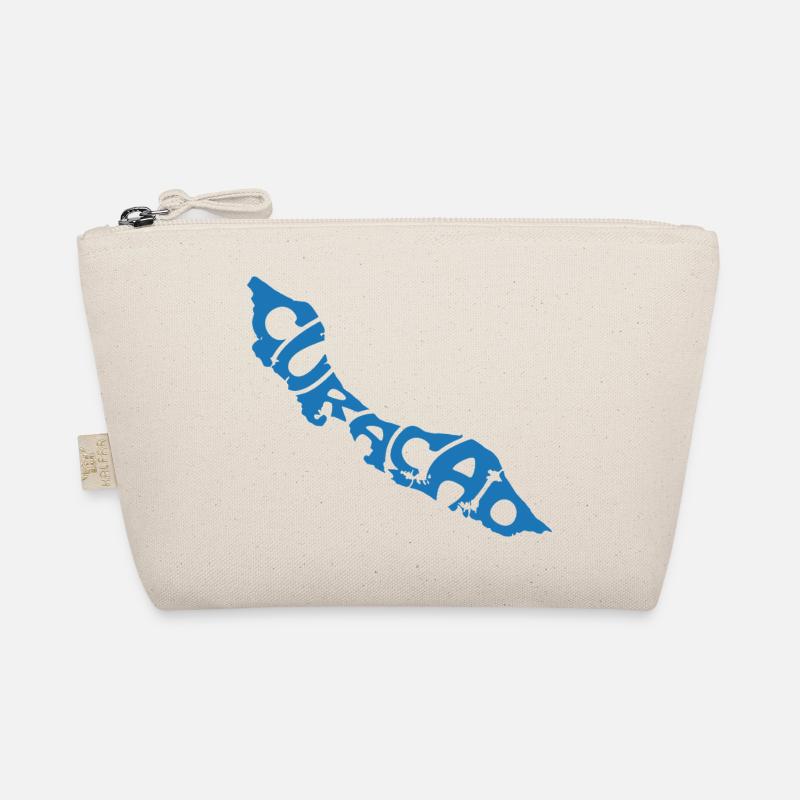 Curacao Map Artistic Typography Design Organic Pouch