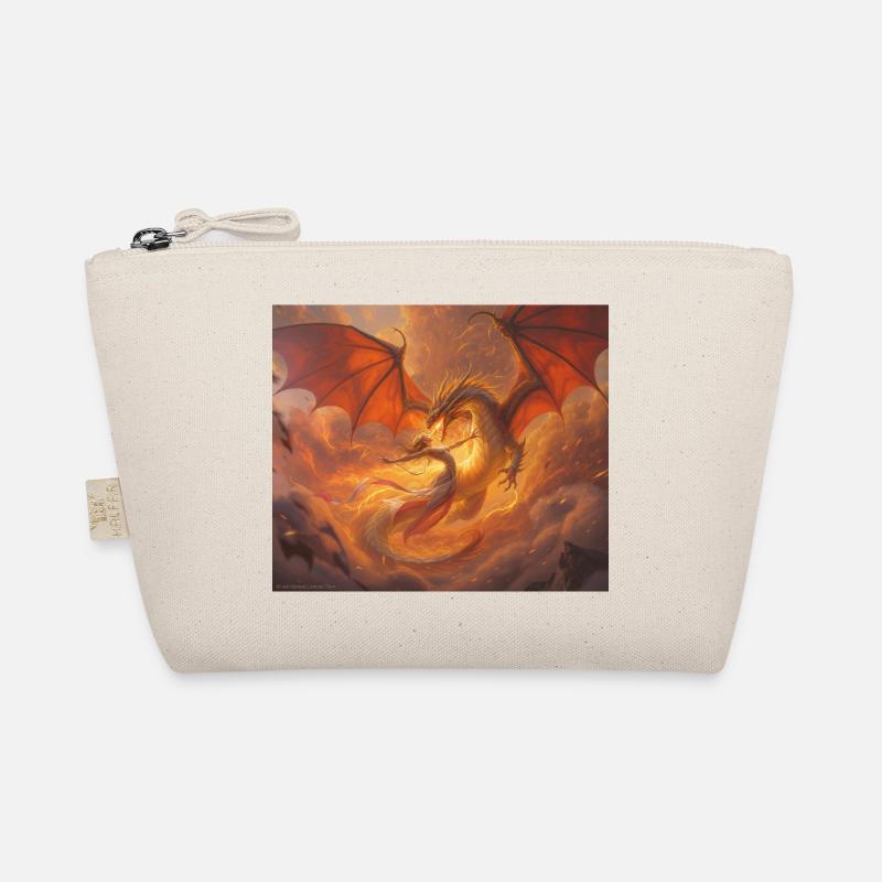 Feuerdrache mit Phönix auf den Wolken Bio-Täschchen