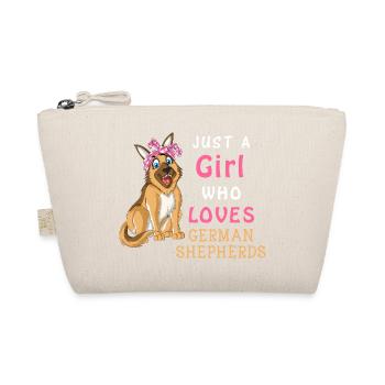 Girl Loves German Shepherd - Organic Pouch - nature - Front