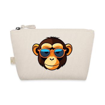 Cool monkey with sunglasses - Organic Pouch - nature - Front