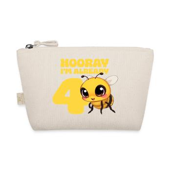 Biene - Hooray I am already 4 - Organic Pouch - nature - Front