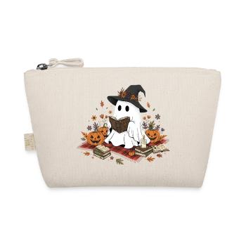 Witch Witch with Pumpkins and Magic Book - Organic Pouch - nature - Front
