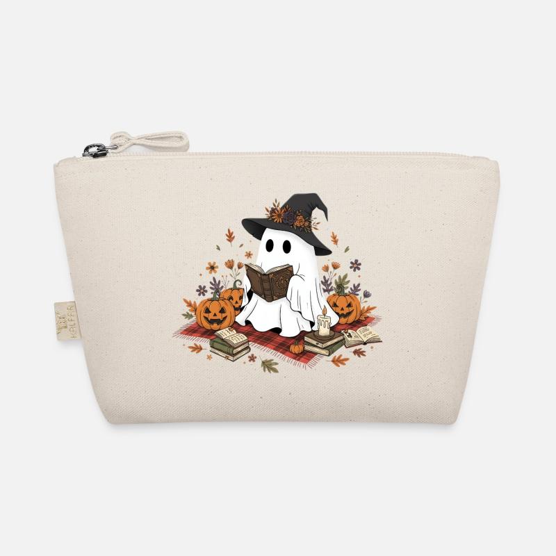 Witch Witch with Pumpkins and Magic Book Organic Pouch