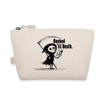 Booked 'til Death | Funny Grim Reaper Reading - Organic Pouch - nature - Front