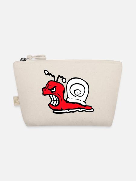 Snail Evil Angry Attack Teeth Grinding Sour - Organic Pouch - nature - Front