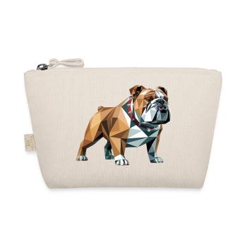 Bulldog - Cooles Low Poly Logo - Bio-Täschchen - Natur - Vorne