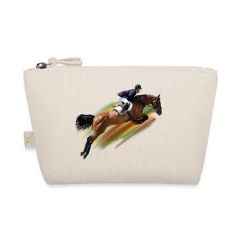 Jumping Rider with Rainbow Stripes - Organic Pouch - nature - Front
