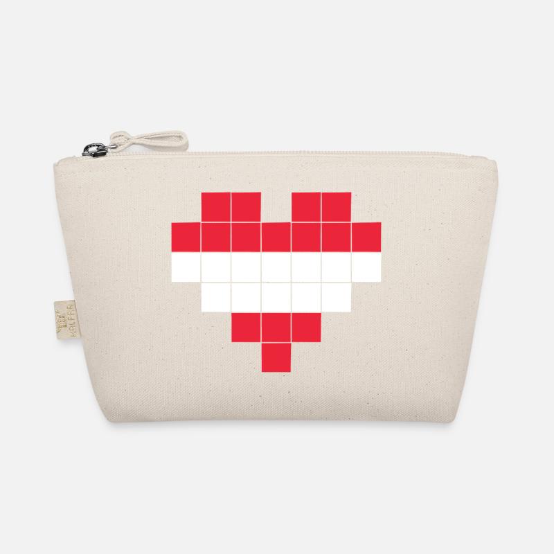 Pixel Herz Österreich Flagge Bio-Täschchen