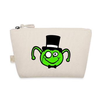 Mr. Caterpillar Top Hat Monocle Bow Tie Gentleman Empire - Organic Pouch - nature - Front