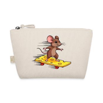 Coole Maus mit Skateboard Käseliebhaber Lustig - Bio-Täschchen - Natur - Vorne