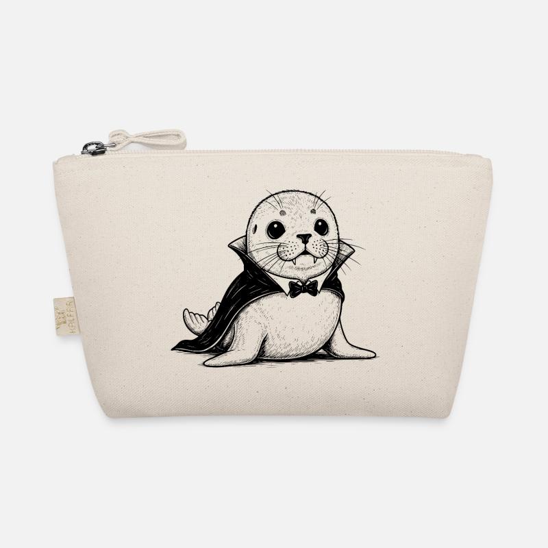Dessin animé bébé phoque en costume de vampire Trousse biologique