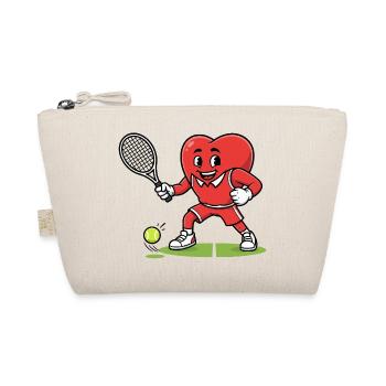 mascotte de tennis en forme de coeur faisant du sport - Trousse biologique - nature - Devant