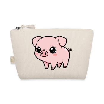 Kawaii Pig Cute - Organic Pouch - nature - Front