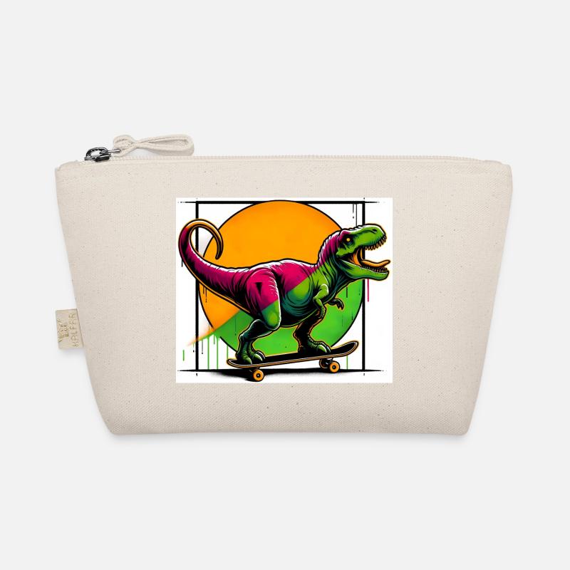 Dinosaur on Skateboard Organic Pouch