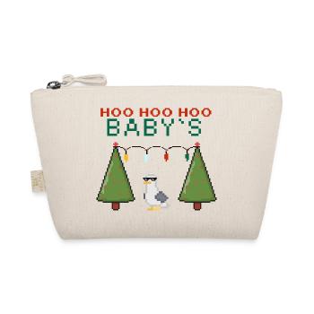 Pixel-Weihnachtsvogel mit Lichterketten - Bio-Täschchen - Natur - Vorne