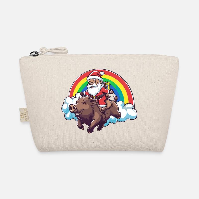 Schwein Weihnachtsmann Weihnachten Wildschwein Bio-Täschchen