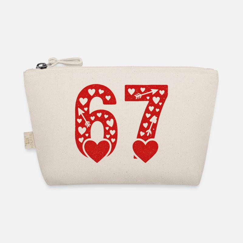 Valentinstag 6-7 Spaß 67 Nummer Valentinstag Sechs - Bio-Täschchen - Natur