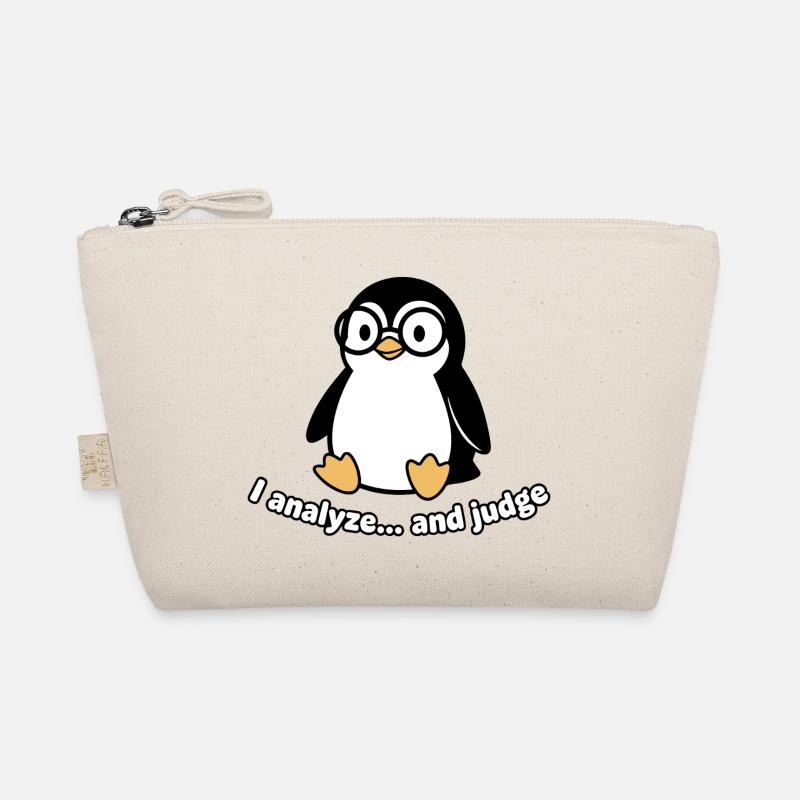 Penguin Thinker with Glasses Organic Pouch