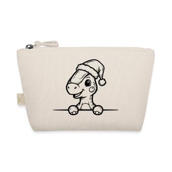 Dino mignon avec un chapeau de Père Noël – style dessin animé - Trousse biologique - nature - Devant
