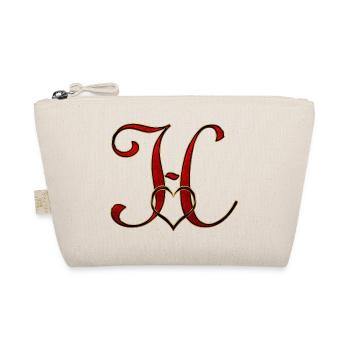 Monogramm H mit Herzrahmen - Bio-Täschchen - Natur - Vorne
