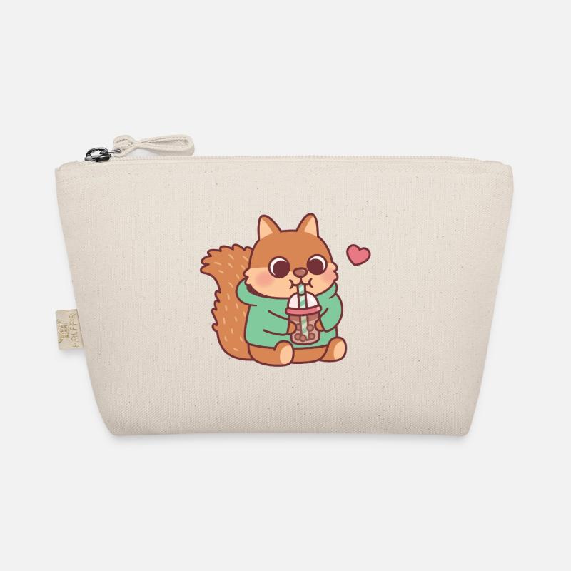 Cute Squirrel Loves Boba Tea Organic Pouch