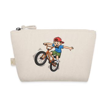 BMX Junge Cartoon Fahrrad Stunt - Bio-Täschchen - Natur - Vorne