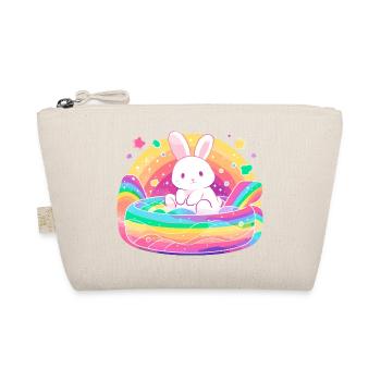 Kawaii bunny in the rainbow - Organic Pouch - nature - Front