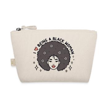 Ich liebe es, eine schwarze Frau zu sein Afro-Pride-Design - Bio-Täschchen - Natur - Vorne