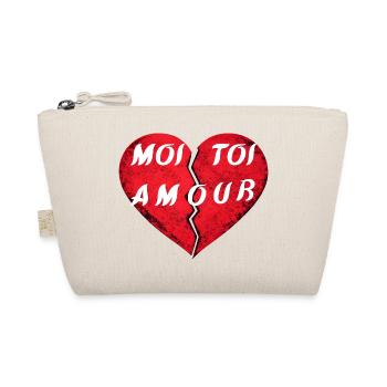 Broken Heart YOU LOVE ME – Design Valentine's Day amo - Organic Pouch - nature - Front