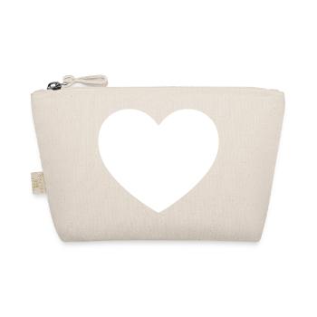 white heart white gift valentine's day - Organic Pouch - nature - Front
