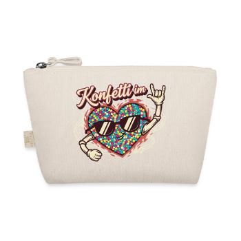 Konfetti im Herzen - Lustiges Geschenk - Bio-Täschchen - Natur - Vorne