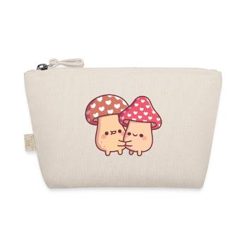 Cute Hugging Mushroom Toadstool Couple - Organic Pouch - nature - Front