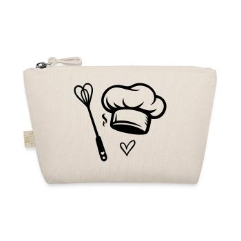 Chef's Hat & Heart Whisk - Cooking with Love - Organic Pouch - nature - Front