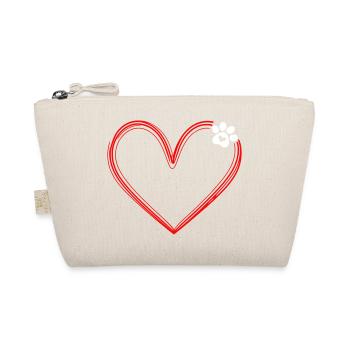 Dog paw with heart - Organic Pouch - nature - Front