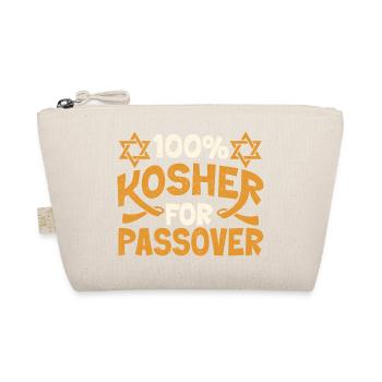100 Prozent koscher für Pessach – lustiger jüdischer Stolz - Bio-Täschchen - Natur - Vorne