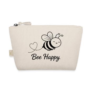Bee Happy – Cute Bee with Heart | Positive Art - Bio-Täschchen - Natur - Vorne