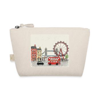 London City Scene Big Ben Cartoon Art - Organic Pouch - nature - Front
