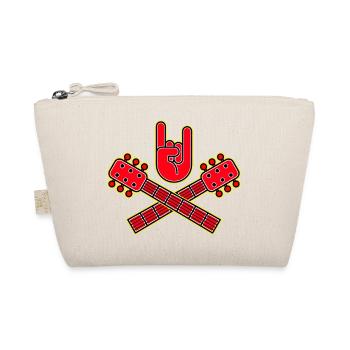 Crossed Guitars with Rock Hand Emblem - Organic Pouch - nature - Front